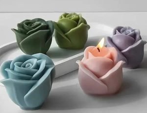 Rose Bud Candle Set (Pastel Shades)
