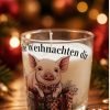 Christmas Piglet Jar Candle