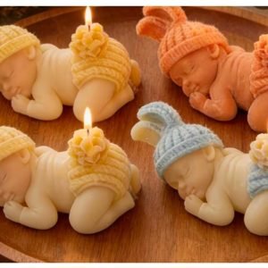 Sleeping Baby Bunny Candle