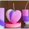 Textured Ombre Candle Set (Pillar, Heart & U-Shape)
