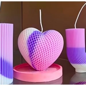 Textured Ombre Candle Set (Pillar, Heart & U-Shape)