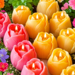 Rose Bud Candle (Pink & Orange)