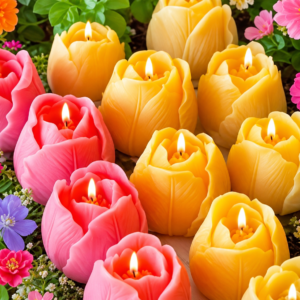 Rose Bud Candle (Pink & Orange)