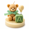 Teddy Bear Letter Candle - A