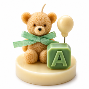 Teddy Bear Letter Candle - A